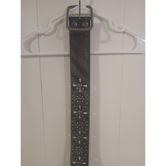 Roper Belt Womens Medium Floral Cutout Studded Cowgirl Western Genuine Leather - Picture 2 of 7